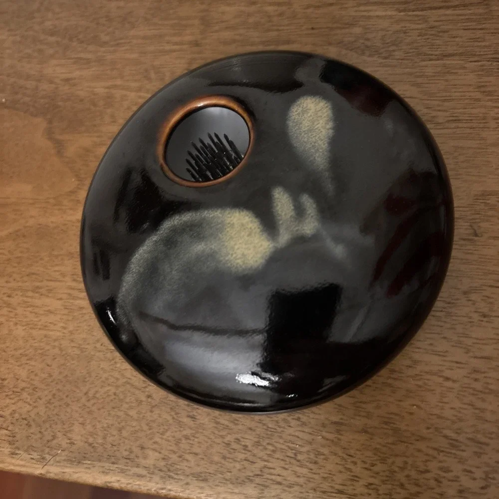 Georgetown Pottery Ikebana Frog Vase Signed 5